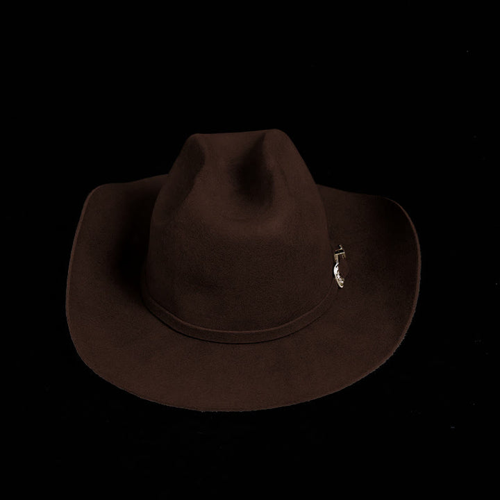 Chapeau de cowboy de couleur unie personnalisable - Café - Réglable - image 2