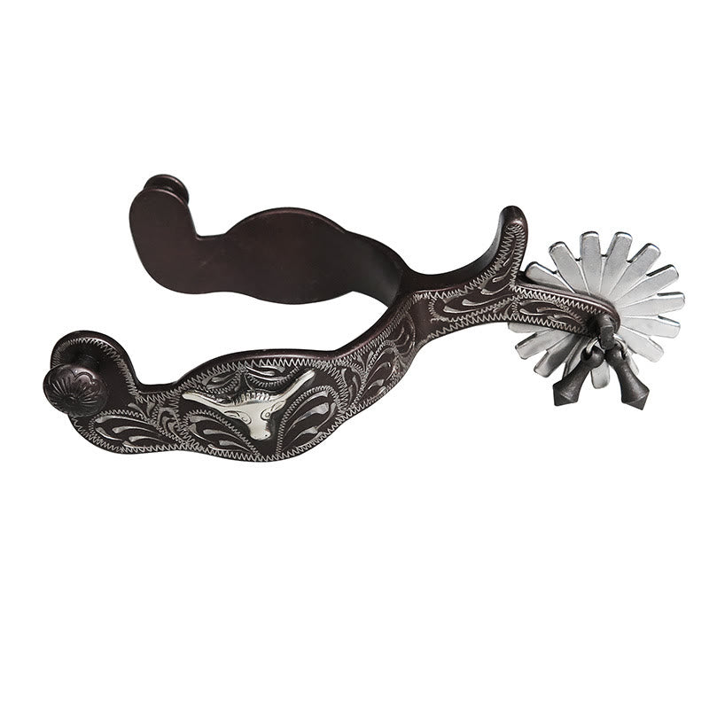 Éperons de cow-boy sculptés à la main en argent pour Halloween - image 0