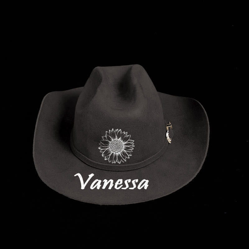 Personnalisez votre motif et votre texte Chapeau de cowboy de couleur unie - image 0
