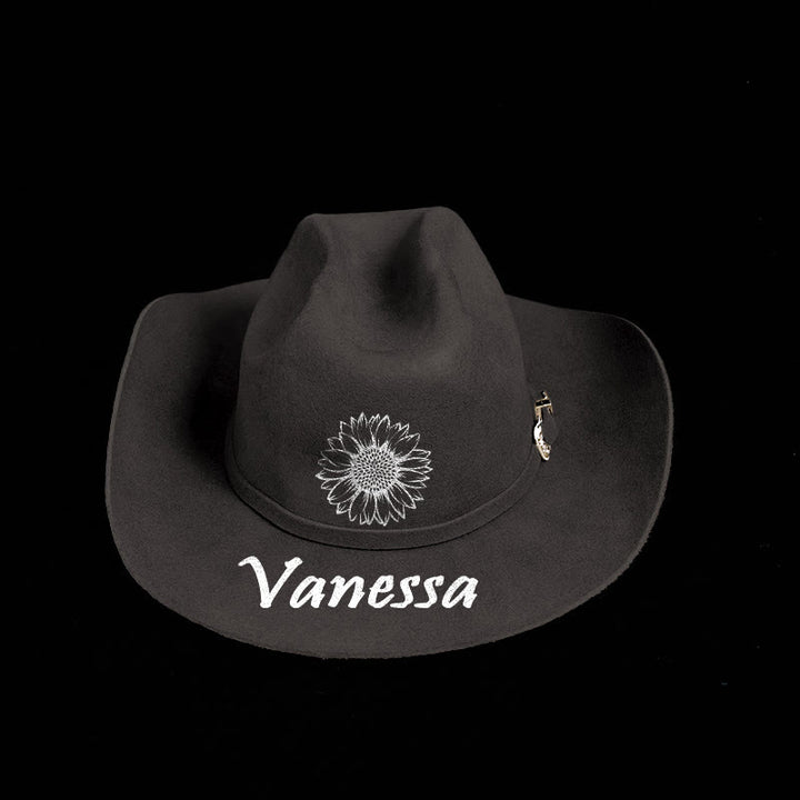 Personnalisez votre motif et votre texte Chapeau de cowboy de couleur unie - image 0