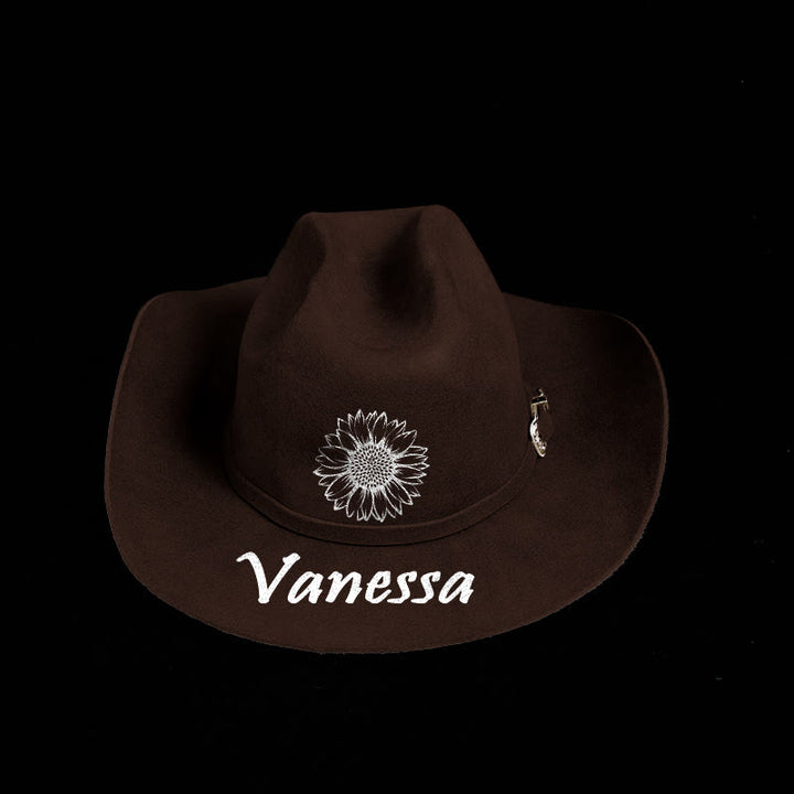 Personnalisez votre motif et votre texte Chapeau de cowboy de couleur unie - image 9
