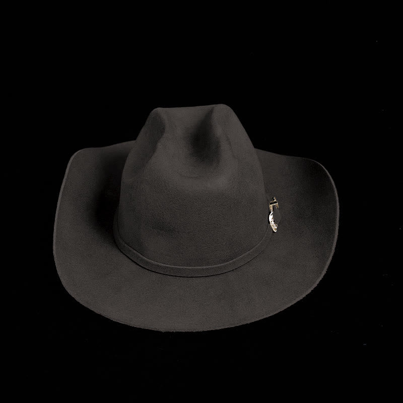 Personnalisez votre chapeau de cowboy de couleur pure avec logo exclusif - Gris foncé - Réglable - image 2