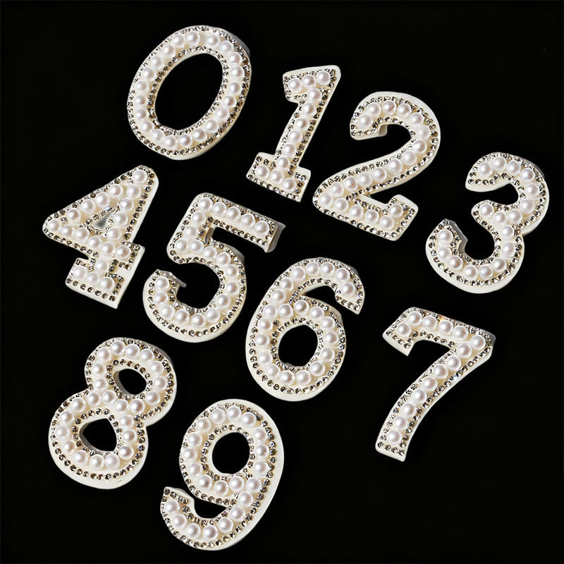 Autocollant de lettre numérique DIY à pompon et perles à la mode pour chapeau de cowboy - image 10