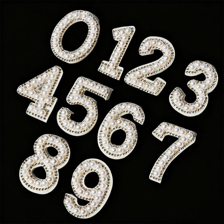 Autocollant de lettre numérique DIY à pompon et perles à la mode pour chapeau de cowboy - image 10