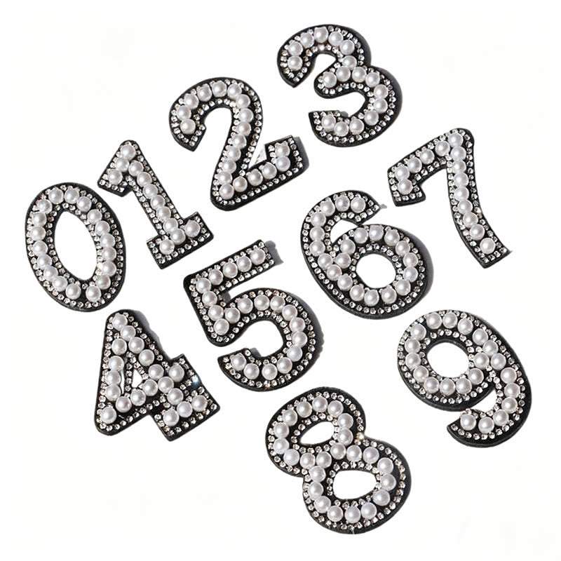 Autocollant de lettre numérique DIY à pompon et perles à la mode pour chapeau de cowboy - image 11