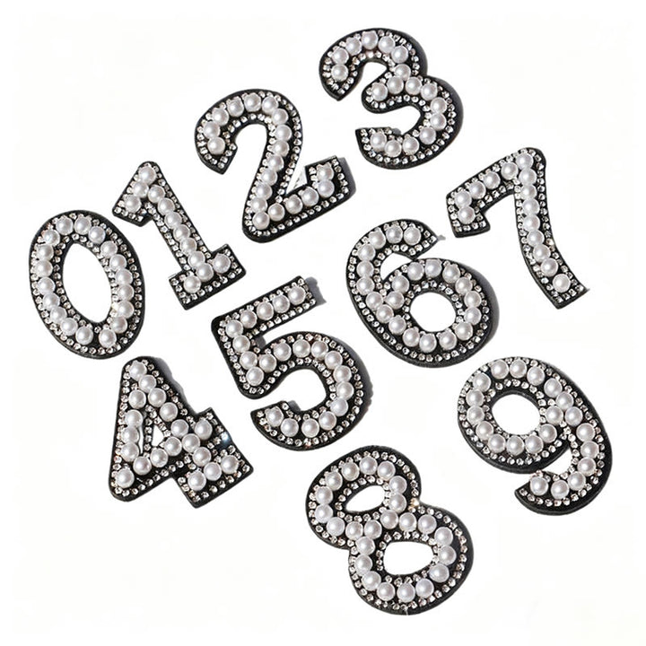 Autocollant de lettre numérique DIY à pompon et perles à la mode pour chapeau de cowboy - image 11