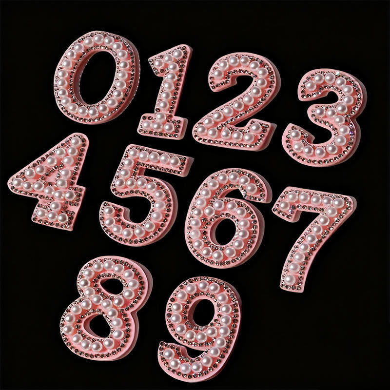 Autocollant de lettre numérique DIY à pompon et perles à la mode pour chapeau de cowboy - image 12