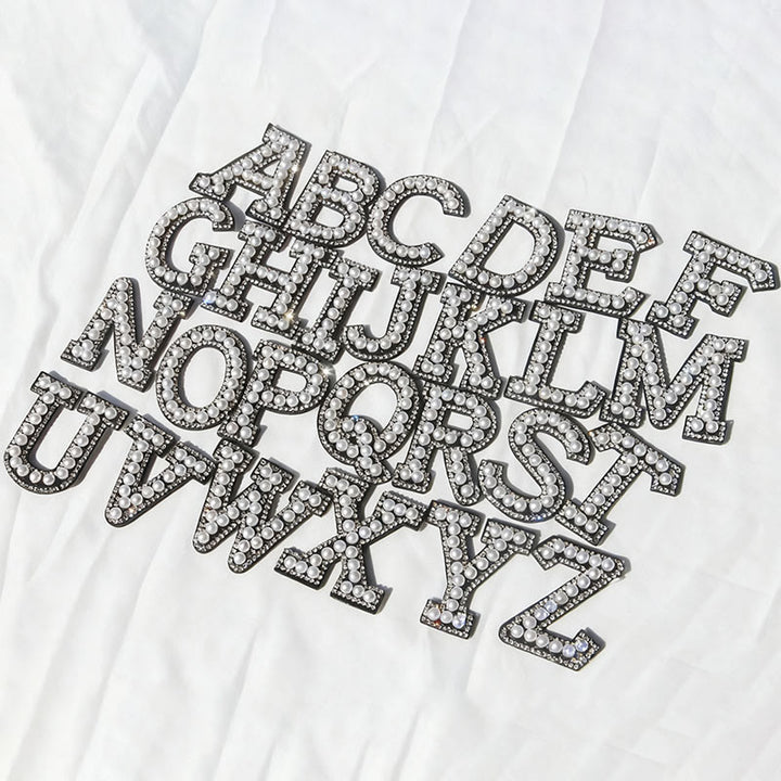 Autocollant de lettre numérique DIY à pompon et perles à la mode pour chapeau de cowboy - image 7