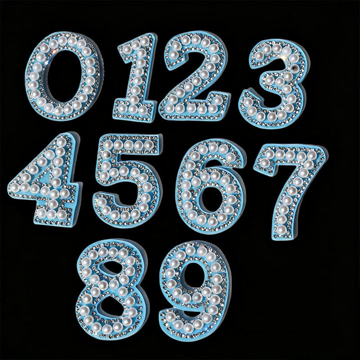 Autocollant de lettre numérique DIY à pompon et perles à la mode pour chapeau de cowboy - image 13