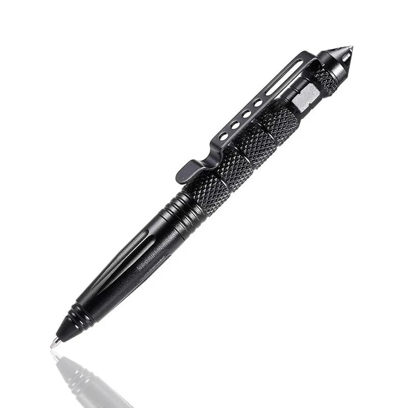 Stylo tactique multifonctionnel EDC pour l'autodéfense en plein air et la survie - Noir - image 0