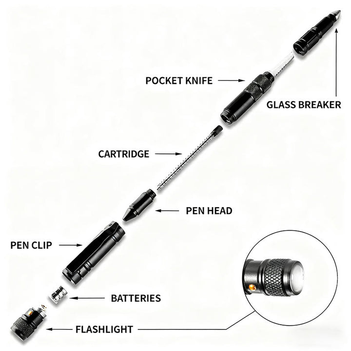 Stylo tactique petit couteau brise-vitre d'autoprotection extérieure - image 3