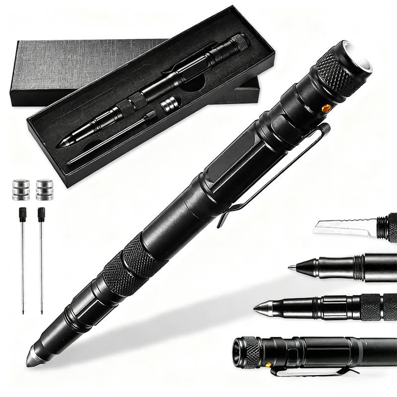 Stylo tactique petit couteau brise-vitre d'autoprotection extérieure - Noir - image 0