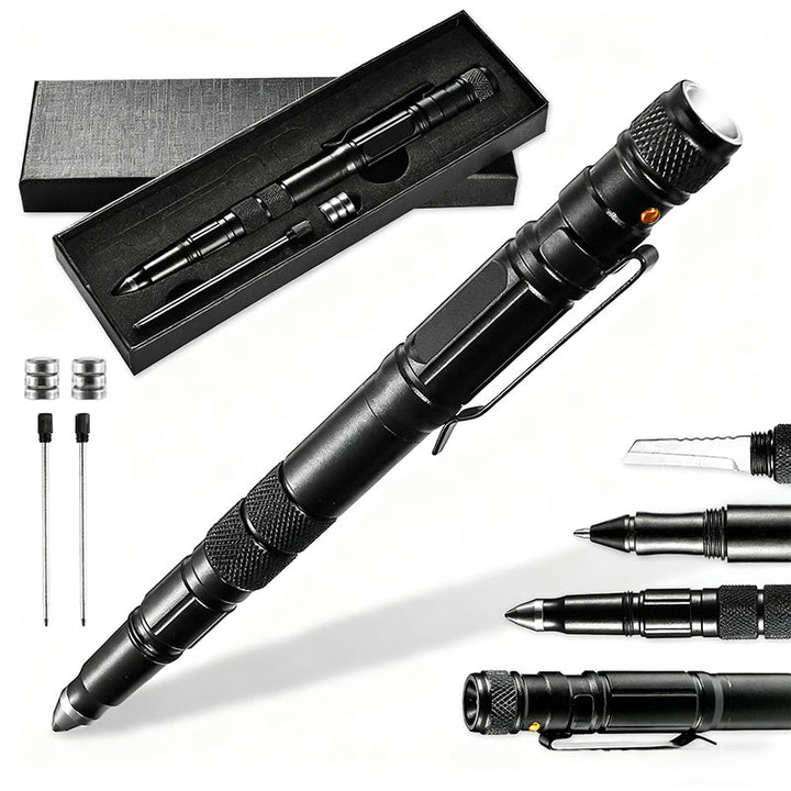 Stylo tactique petit couteau brise-vitre d'autoprotection extérieure - Noir - image 0