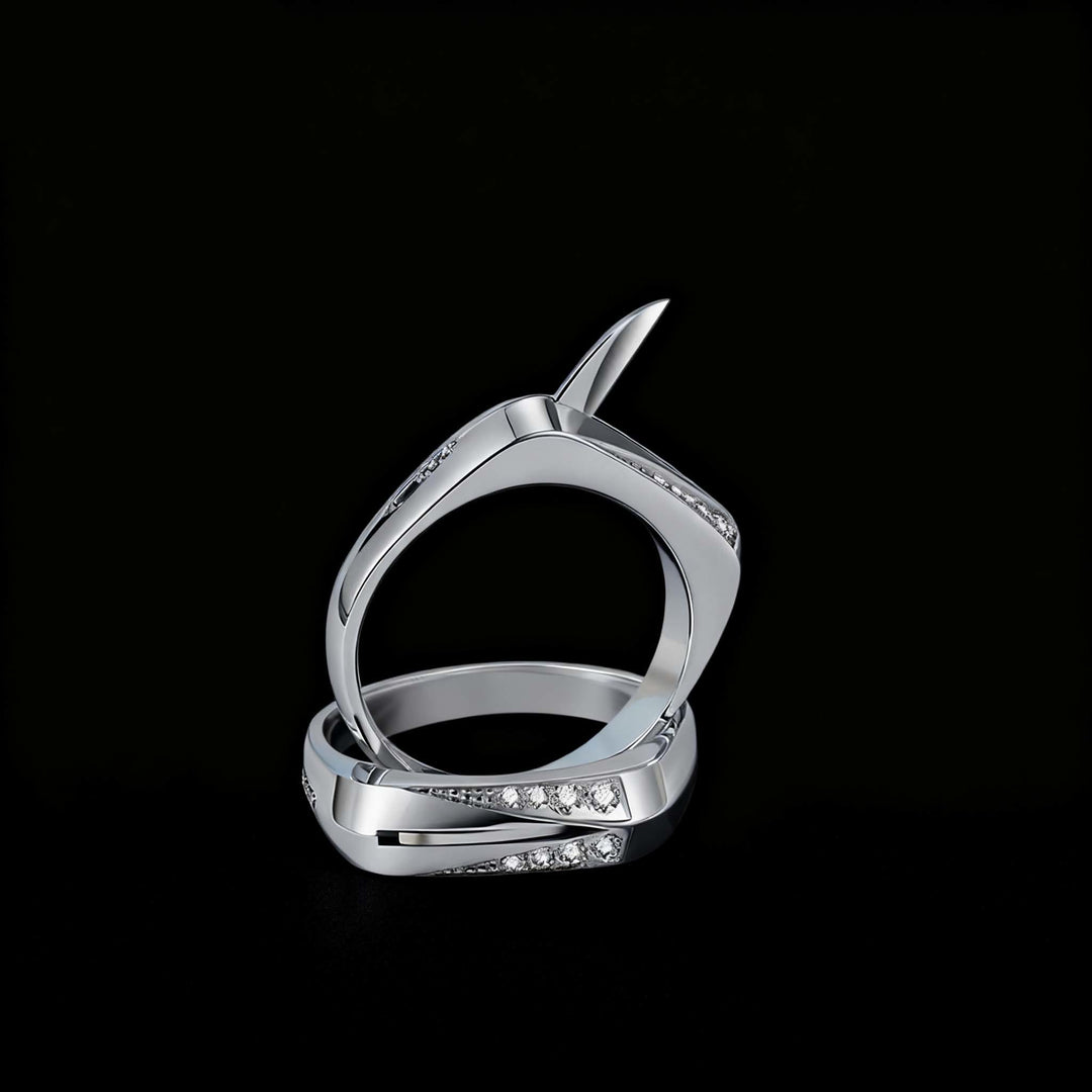 Couteau d'autodéfense dissimulé à la mode avec bague sertie de diamants - image 0