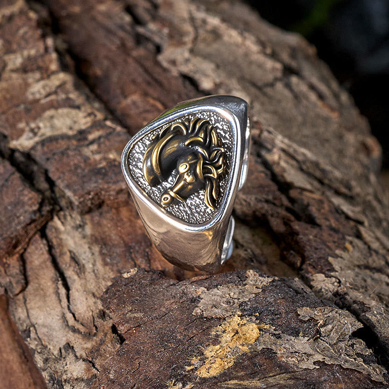 Bague tête de cheval 3D exquise de style occidental vintage - image 3