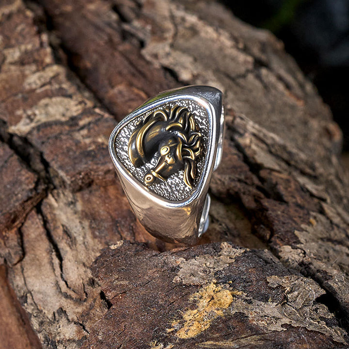 Bague tête de cheval 3D exquise de style occidental vintage - image 3
