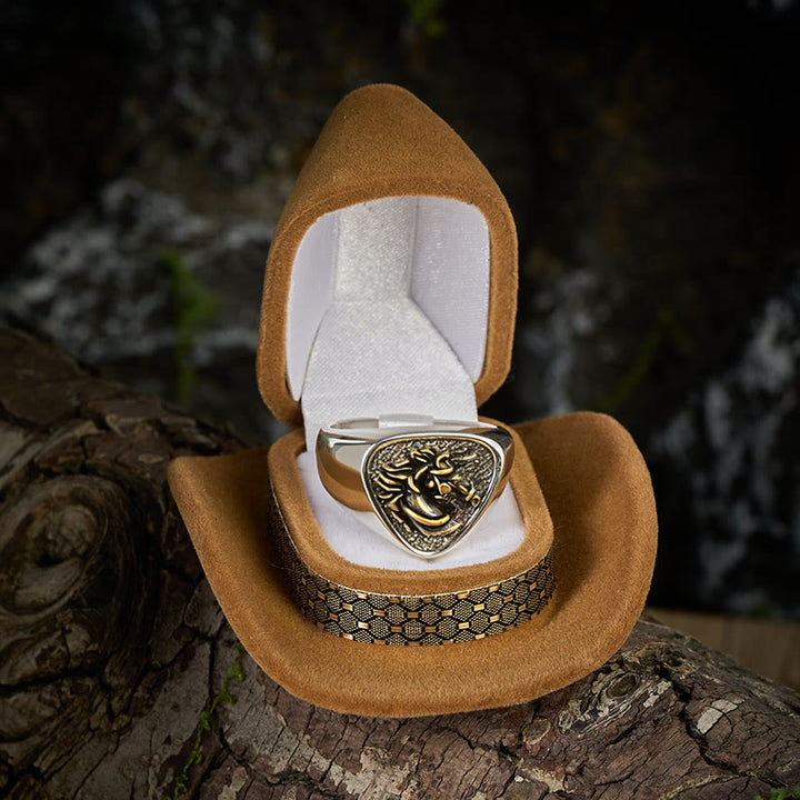 Bague tête de cheval 3D exquise de style occidental vintage - image 2