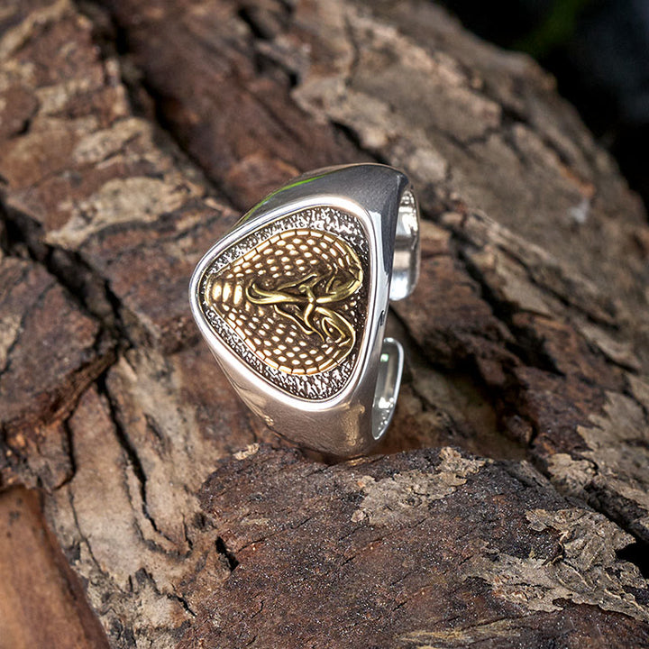 Bague tête de serpent féroce de style rétro occidental - image 4