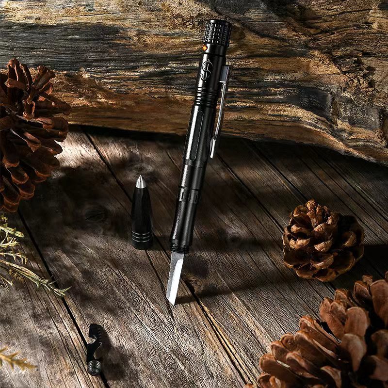 Stylo tactique multifonctionnel pour l'autodéfense et la survie - image 1