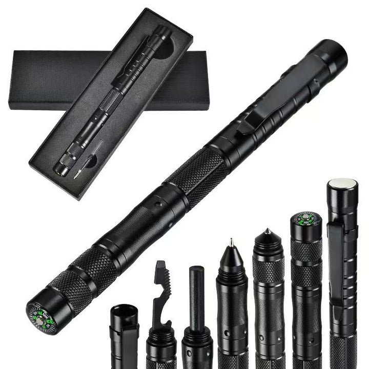 Stylo tactique multifonction avec boussole et bâton d'allumage pour la survie et l'EDC - Noir - image 0