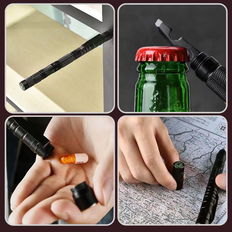 Stylo tactique multifonction avec boussole et bâton d'allumage pour la survie et l'EDC - image 3