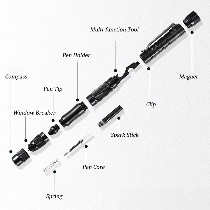 Stylo tactique multifonction avec boussole et bâton d'allumage pour la survie et l'EDC - image 4