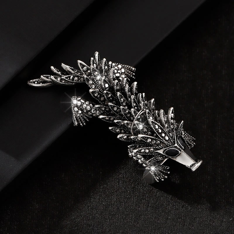 Broche articulée crocodile mobile incrustée de strass - image 1
