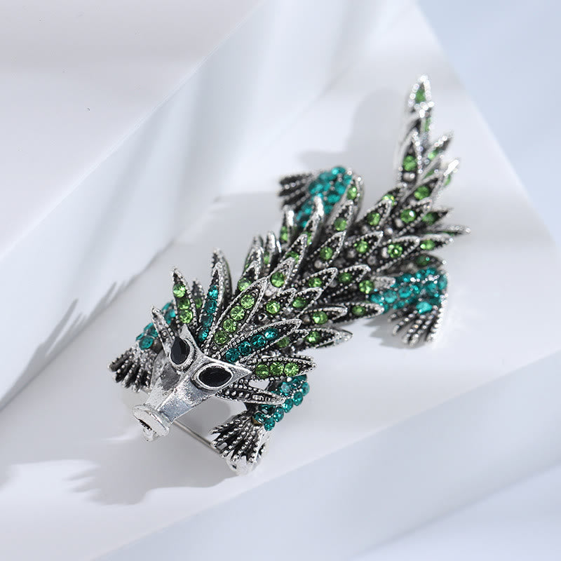 Broche articulée crocodile mobile incrustée de strass - image 9