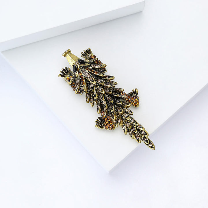 Broche articulée crocodile mobile incrustée de strass - image 6