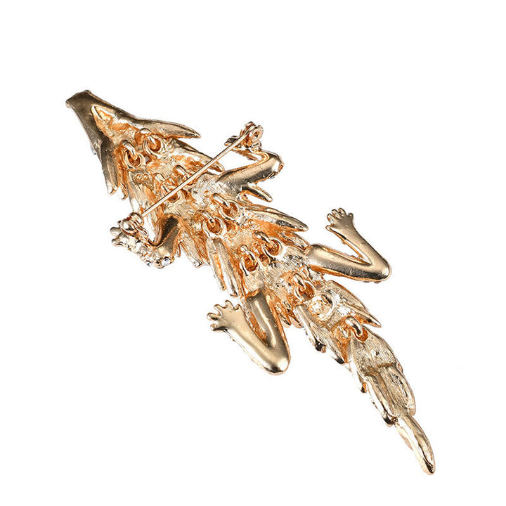 Broche articulée en forme de pangolin sertie de diamants, tendance et mobile - image 2