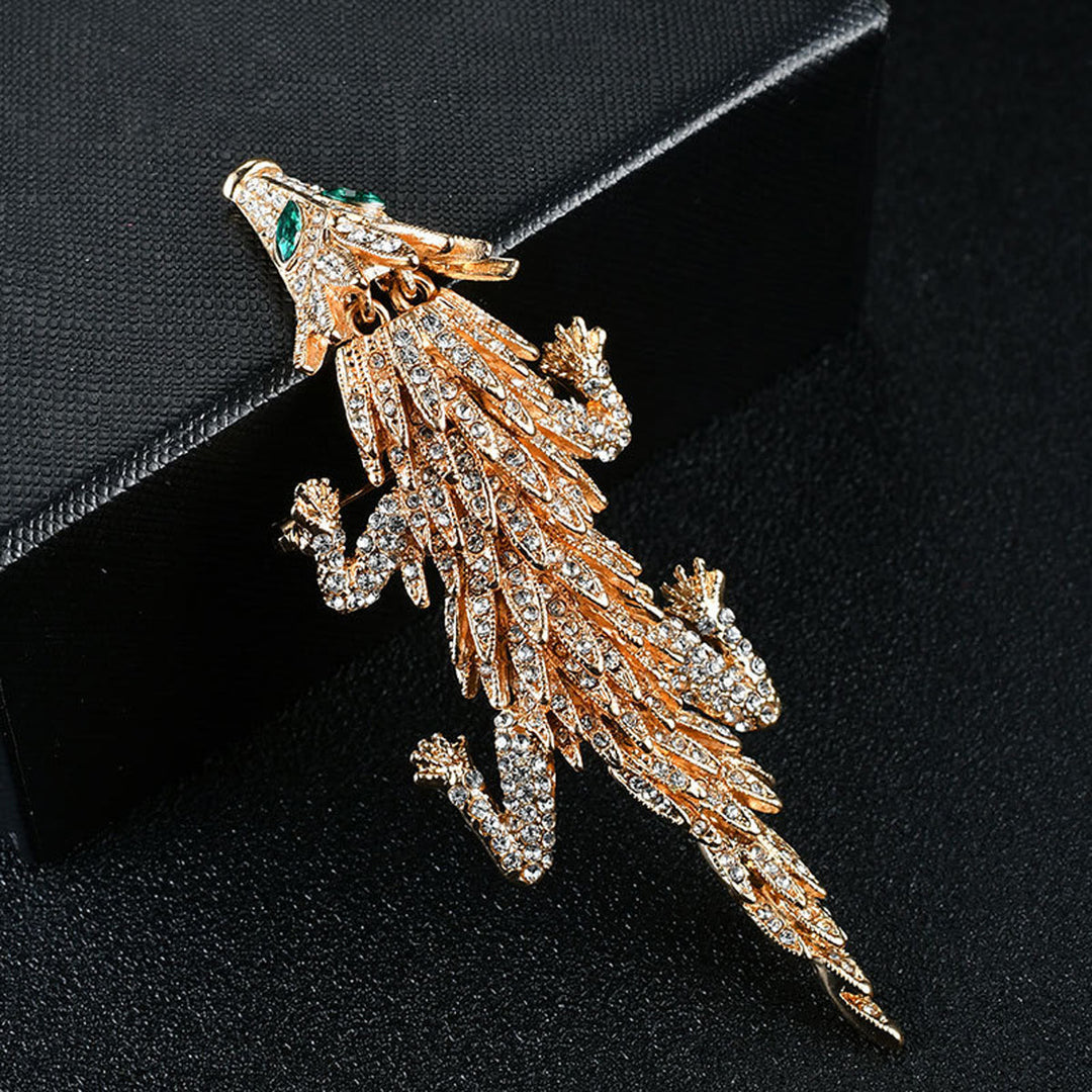 Broche articulée en forme de pangolin sertie de diamants, tendance et mobile - Orange - image 0