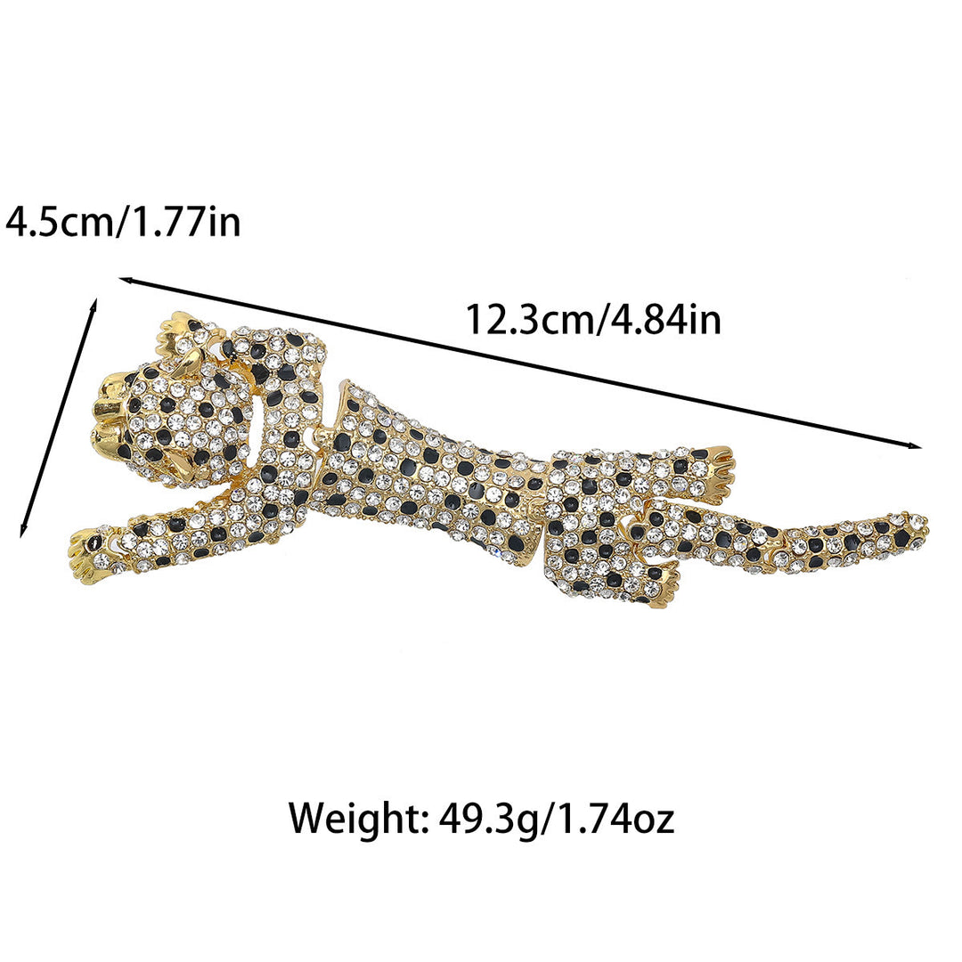 Broche articulée mobile et luxueuse en forme de guépard sertie de diamants - image 4