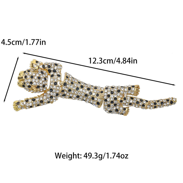 Broche articulée mobile et luxueuse en forme de guépard sertie de diamants - image 4