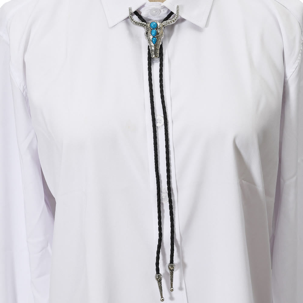 Bolo Tie Pendentif Taureau Turquoise Occidental - image 1
