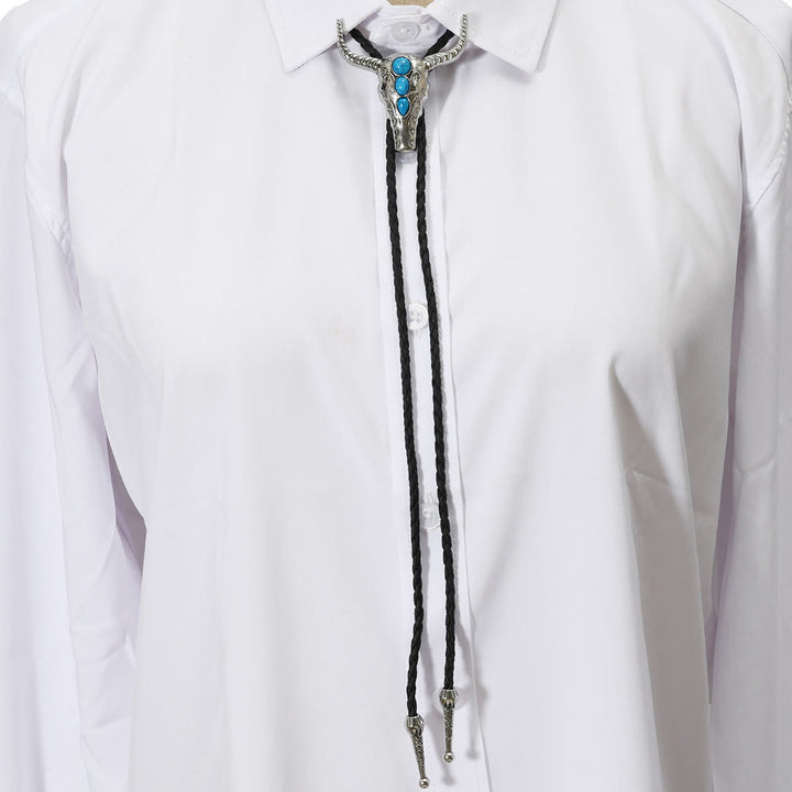 Bolo Tie Pendentif Taureau Turquoise Occidental - image 1
