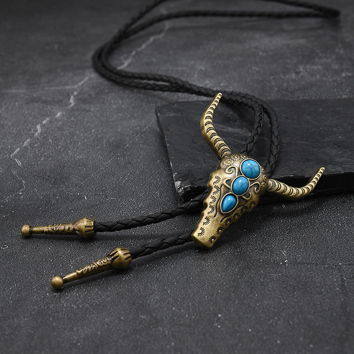 Bolo Tie Pendentif Taureau Turquoise Occidental - image 7