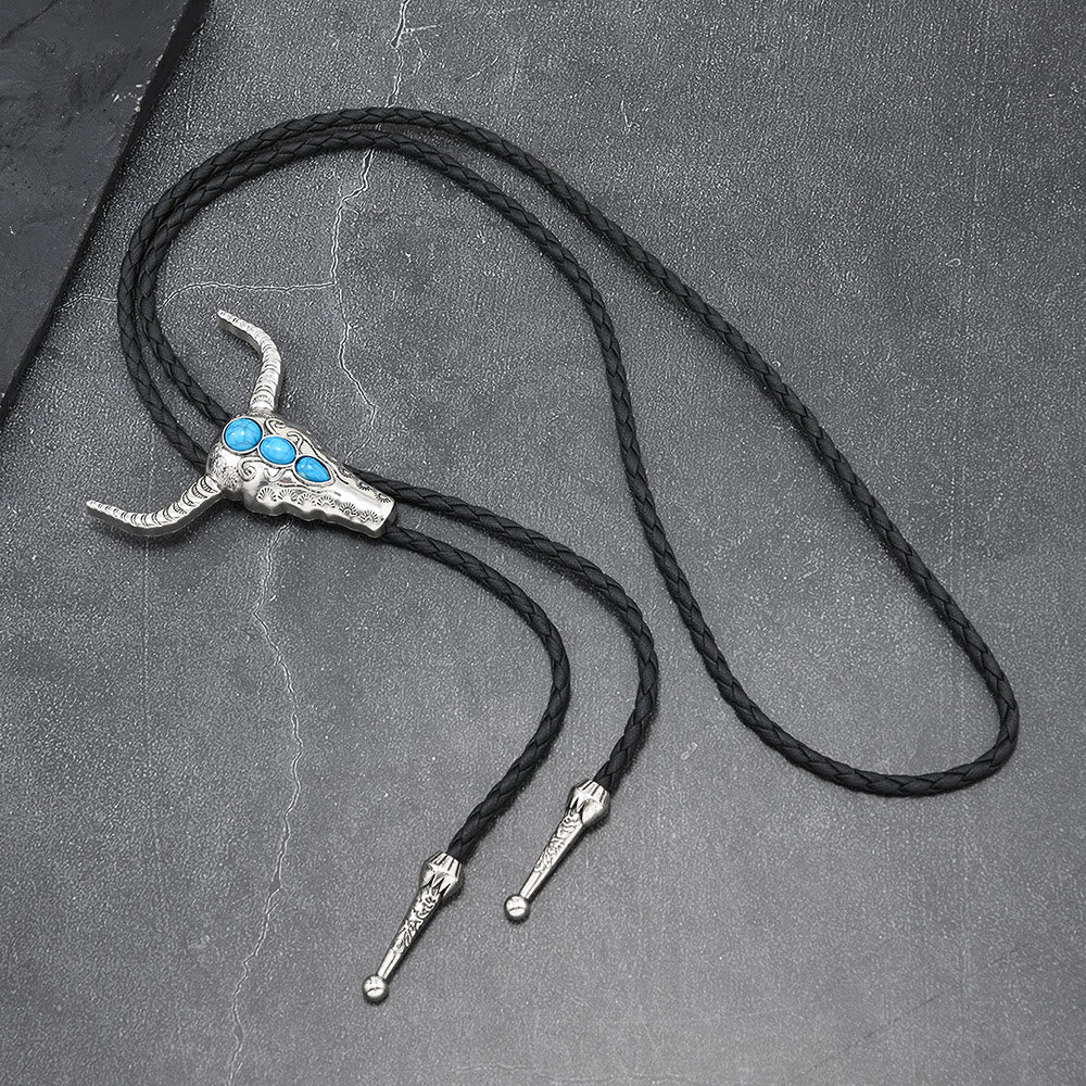 Bolo Tie Pendentif Taureau Turquoise Occidental - image 2