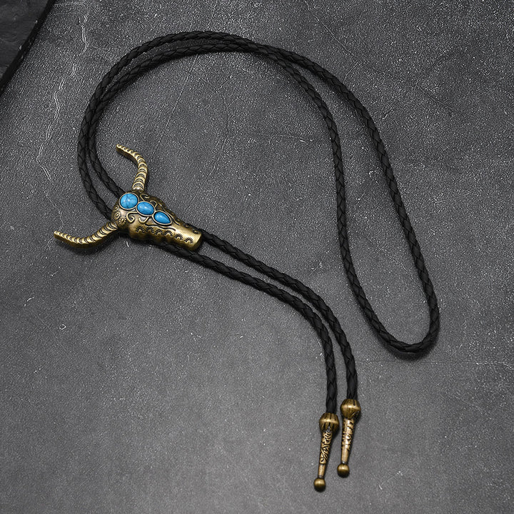 Bolo Tie Pendentif Taureau Turquoise Occidental - image 6