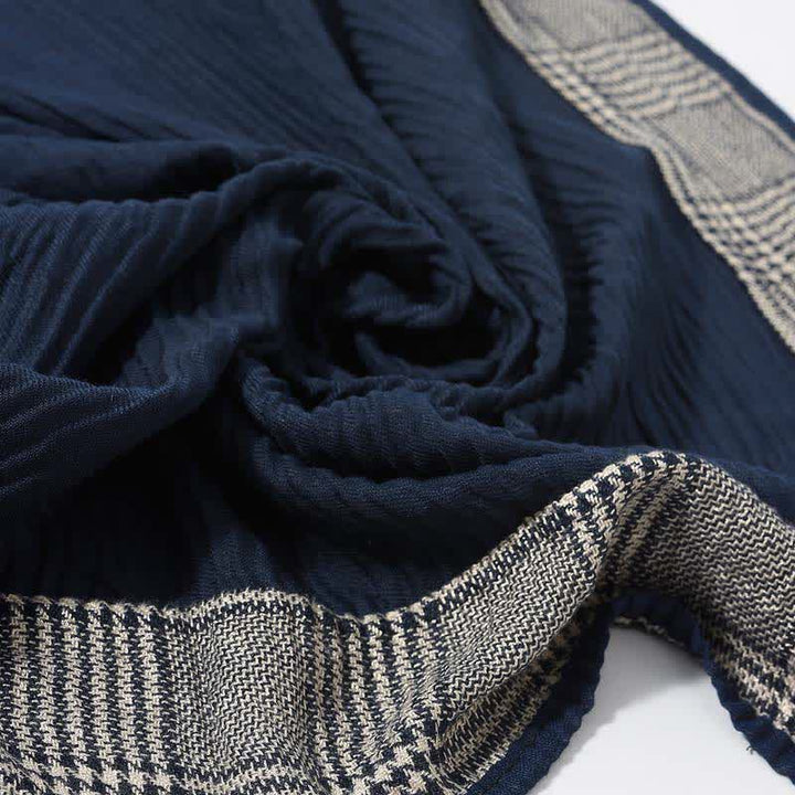 Écharpe douce froissée à motif patchwork pied-de-poule - image 7