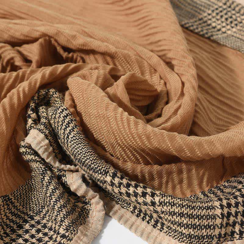 Écharpe douce froissée à motif patchwork pied-de-poule - image 10