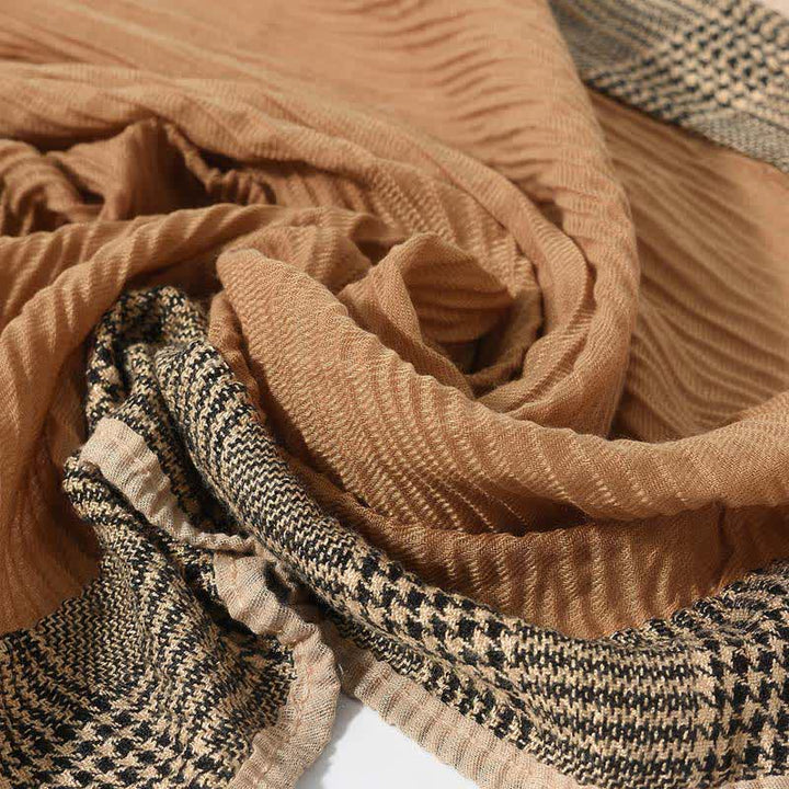 Écharpe douce froissée à motif patchwork pied-de-poule - image 10