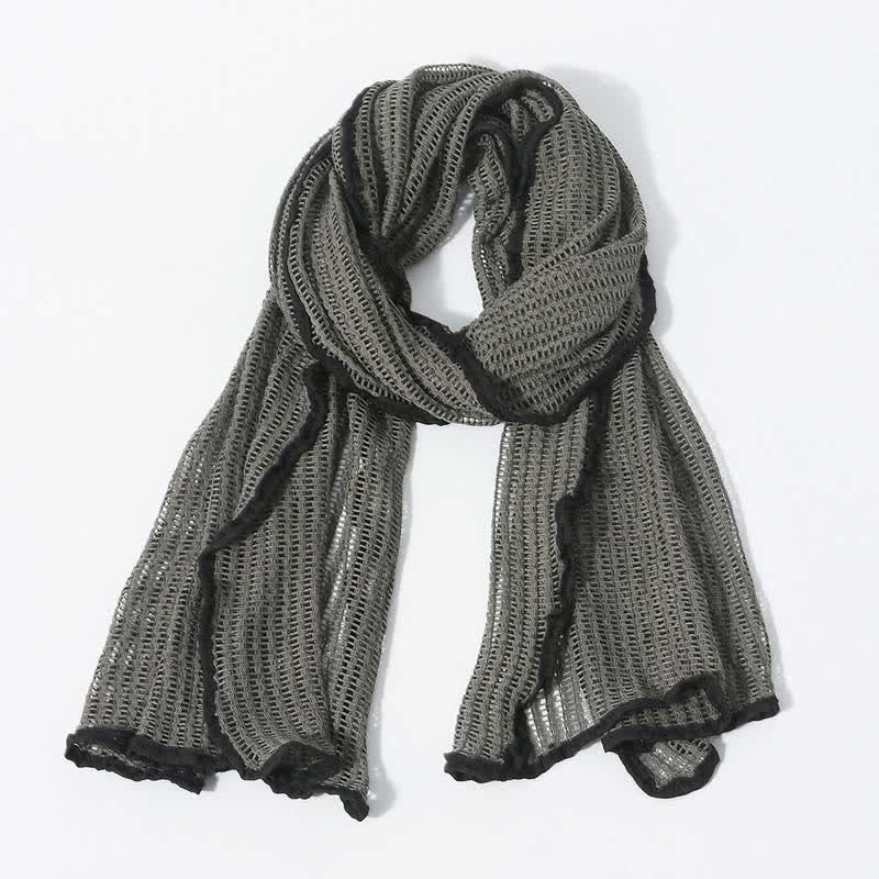 Écharpe en tricot élégante au design creux - Gris - image 0