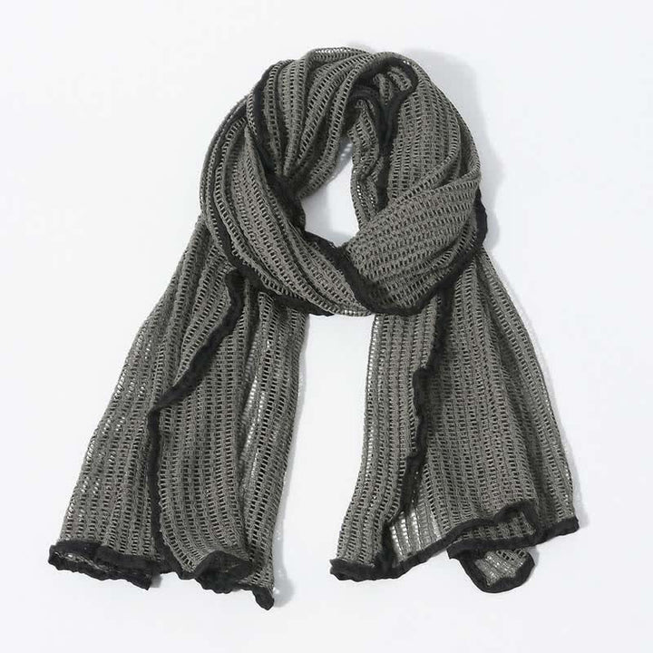 Écharpe en tricot élégante au design creux - Gris - image 0
