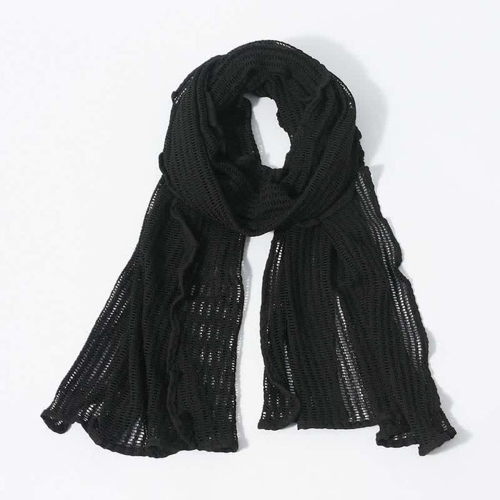 Écharpe en tricot élégante au design creux - Noir - image 5