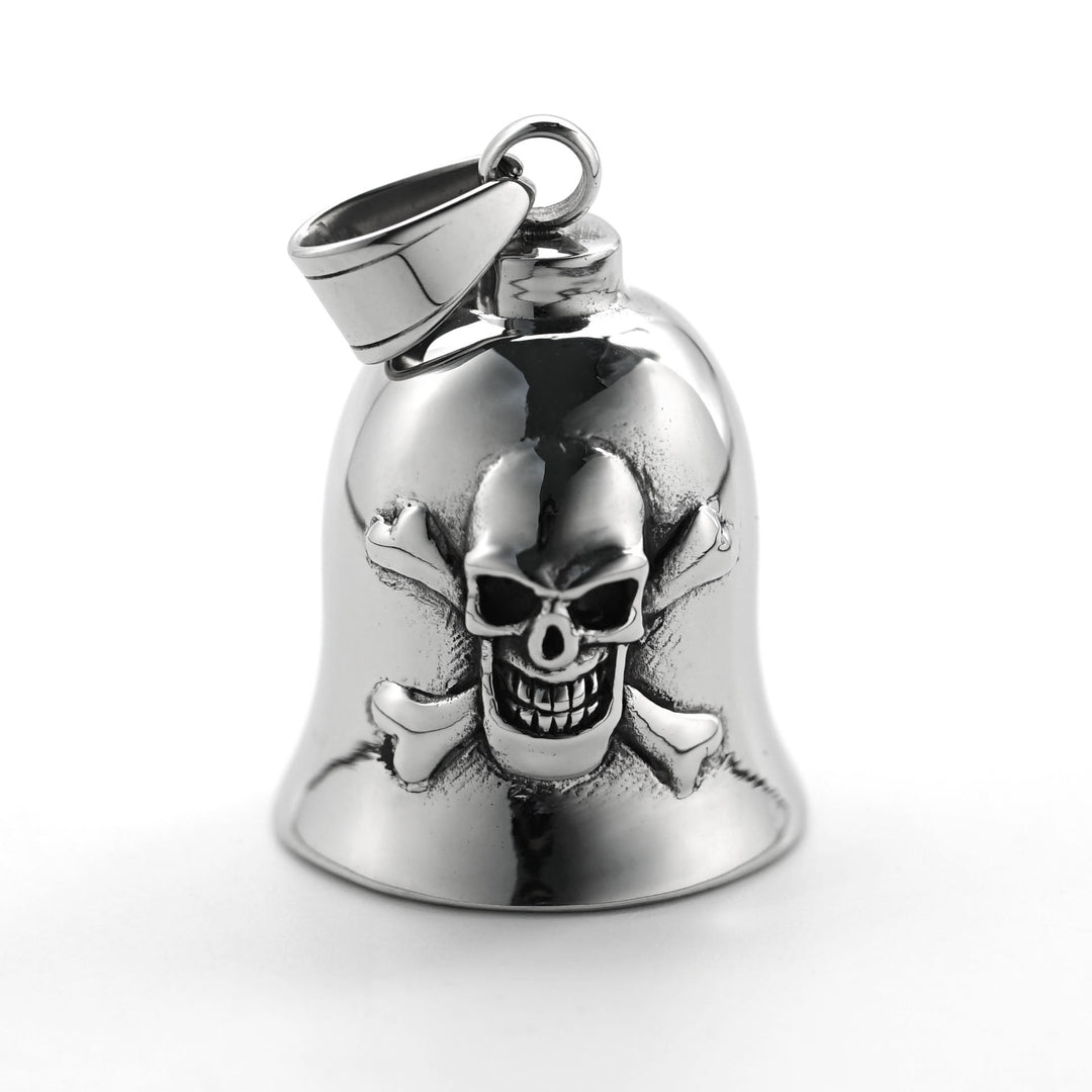 Porte-clés clochette crâne viking en argent - image 2