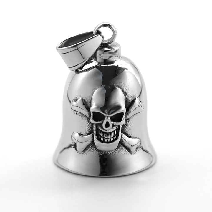 Porte-clés clochette crâne viking en argent - image 2