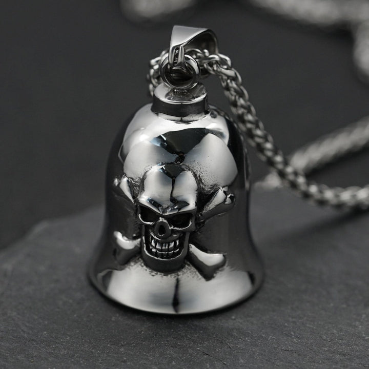 Porte-clés clochette crâne viking en argent - Porte-clés - image 0