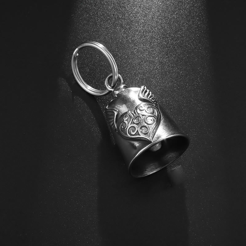 Porte-clés cloche en forme de cœur en argent vintage - image 6