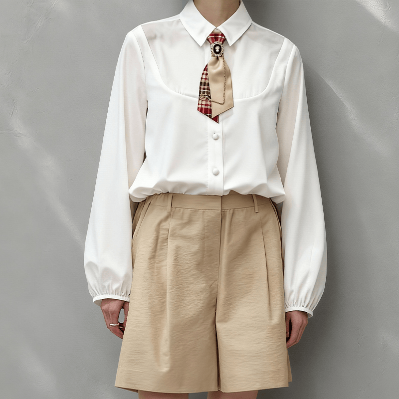 Cravate pré-nouée tendance pour femme Red Grid Queen - image 1