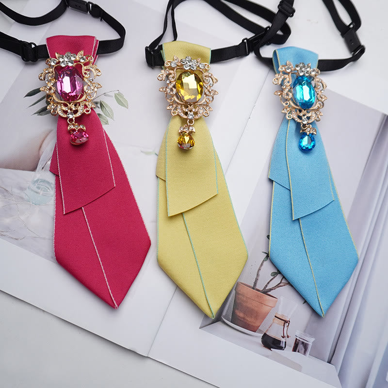 Cravate ajustable pour femme en cristal de couleur unie et diamant - image 1